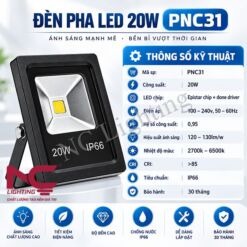 Thông số kỹ thuật đèn pha LED 20W PNC31