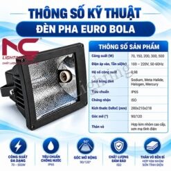 Thông số kỹ thuật đèn pha Euro Bola