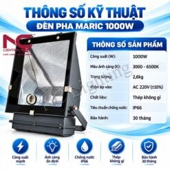 Thông số kỹ thuật đèn pha Maric 1000W