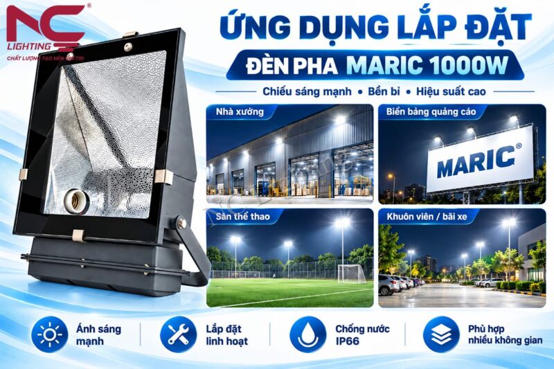 Ứng dụng chiếu sáng của đèn pha LED Maric 1000W 