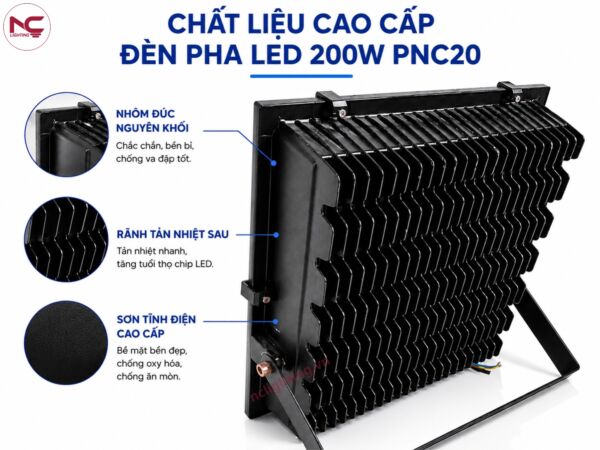 pnc20 là từ chất liệu cao cấp và rãnh tản nhiệt sau