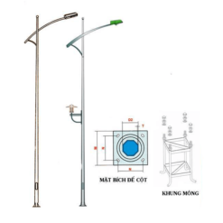 cột đèn bát giác ròi cần đơn