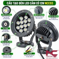 Cấu tạo đèn LED cắm cỏ NCC03