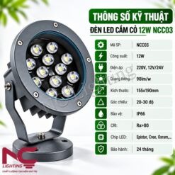 Thông số kỹ thuật đèn LED cắm cỏ NCC03