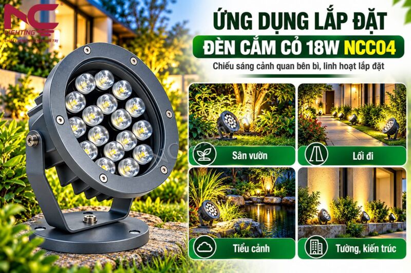 Ứng dụng của đèn cắm cỏ NCC04