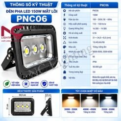 Thông số kỹ thuật đèn pha LED PNC06