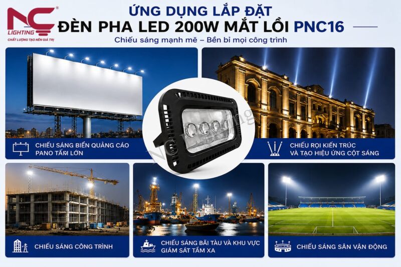 Ứng dụng của đèn pha LED ngoài trời PNC16
