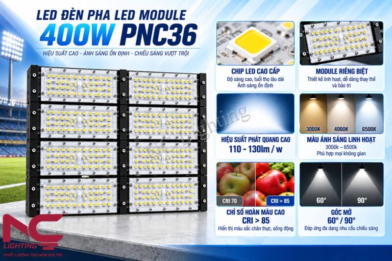 Đặc điểm của đèn pha LED 400W PNC36
