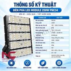 Thông số kỹ thuật đèn pha LED PNC34