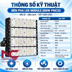 Thông số kỹ thuật đèn pha LED PNC33