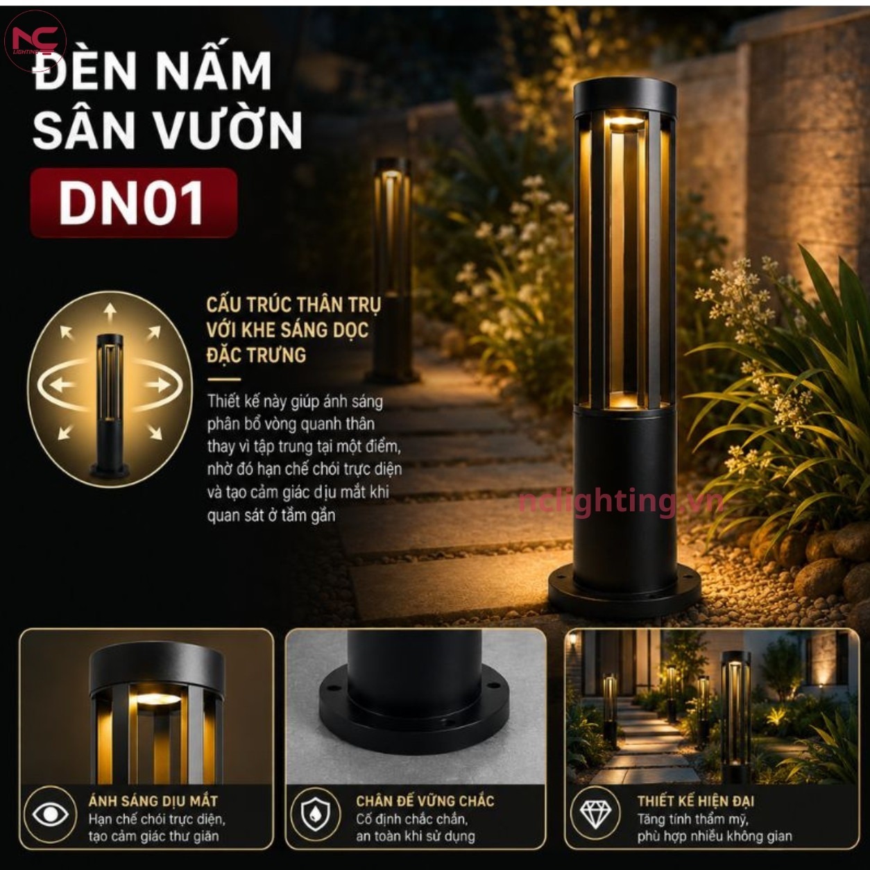 Thiết kế của DN01 theo cấu trúc dọc khe hắt sáng