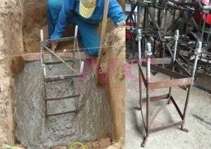 Khung móng cột đèn sân vườn