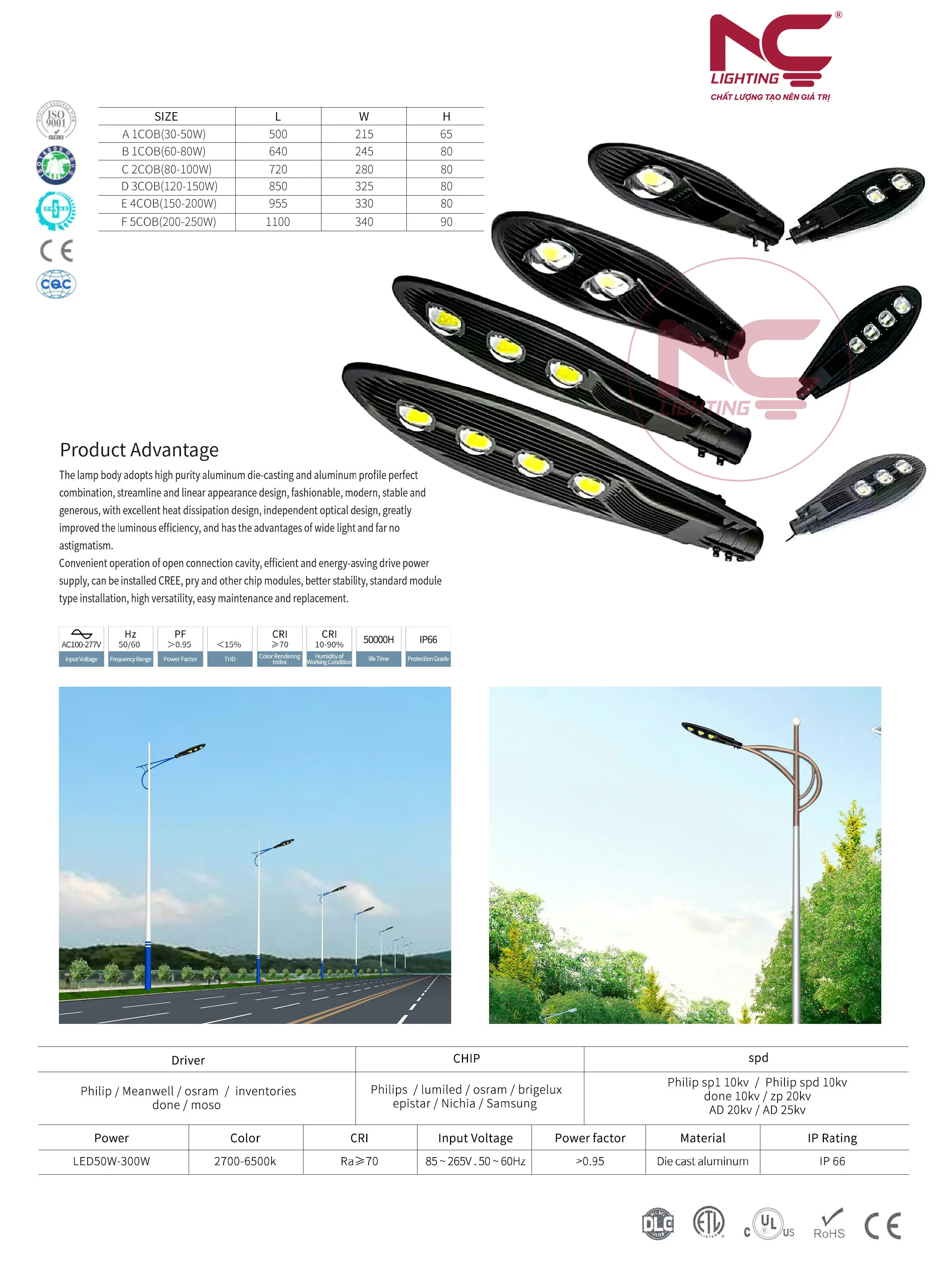Catalogue đèn đường lá
