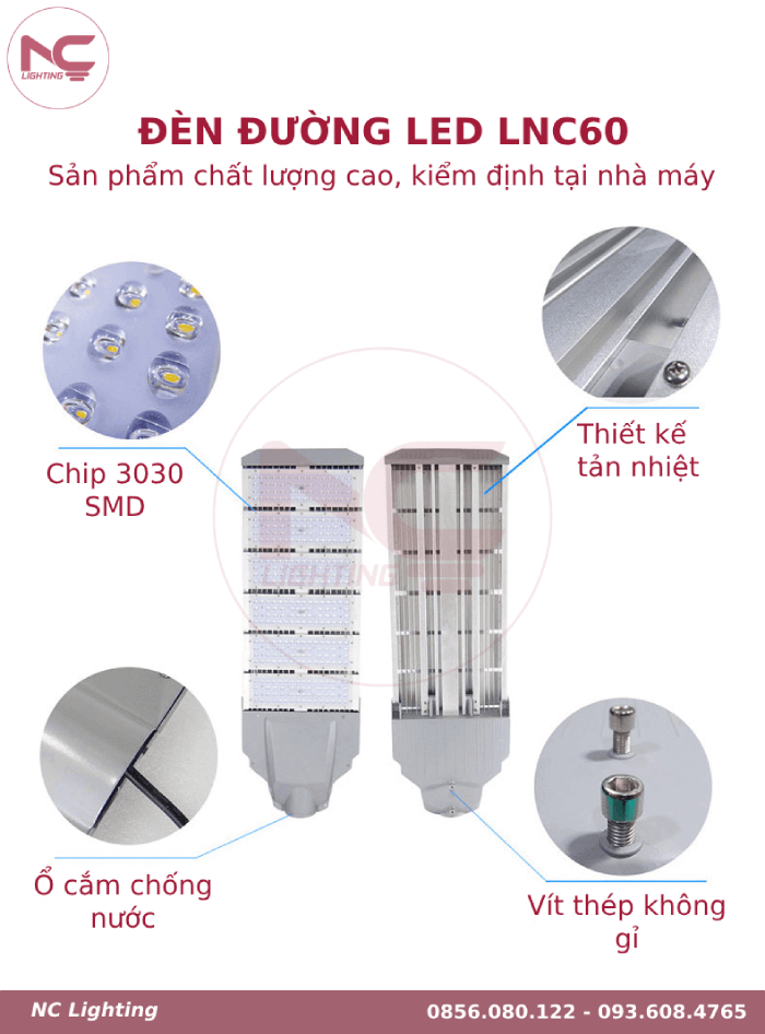 đặc điểm đèn đường led lnc-60