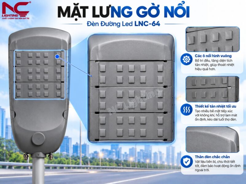 Mặt lưng của LNC-64 có gờ nổi