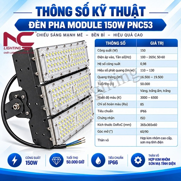 thong-so-den-pha-led-pnc53 Thông số kỹ thuật đèn pha LED PNC53