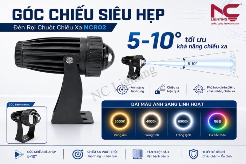 Ưu điểm đèn rọi chột chiếu xa NCR02