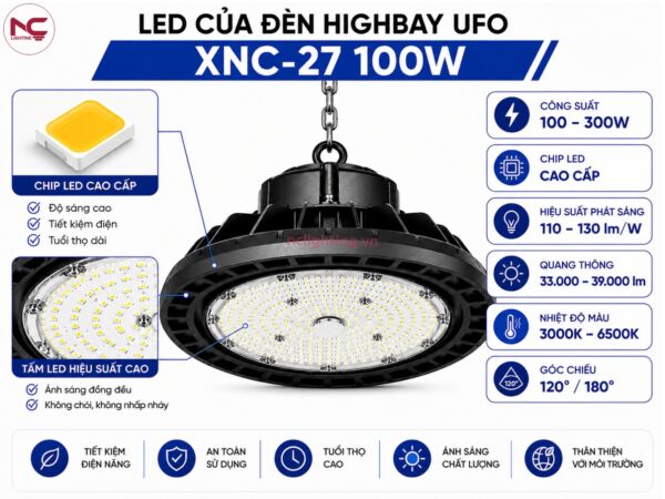 xnc-27 sử dụng chip led cao cấp