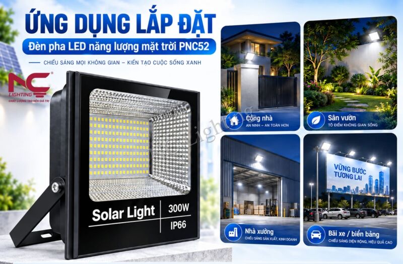 Ứng dụng của đèn pha led năng lượng mặt trời PNC-52