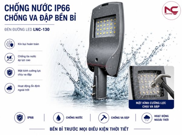 lnc130 đạt chuẩn cấp độ bảo vệ ip66
