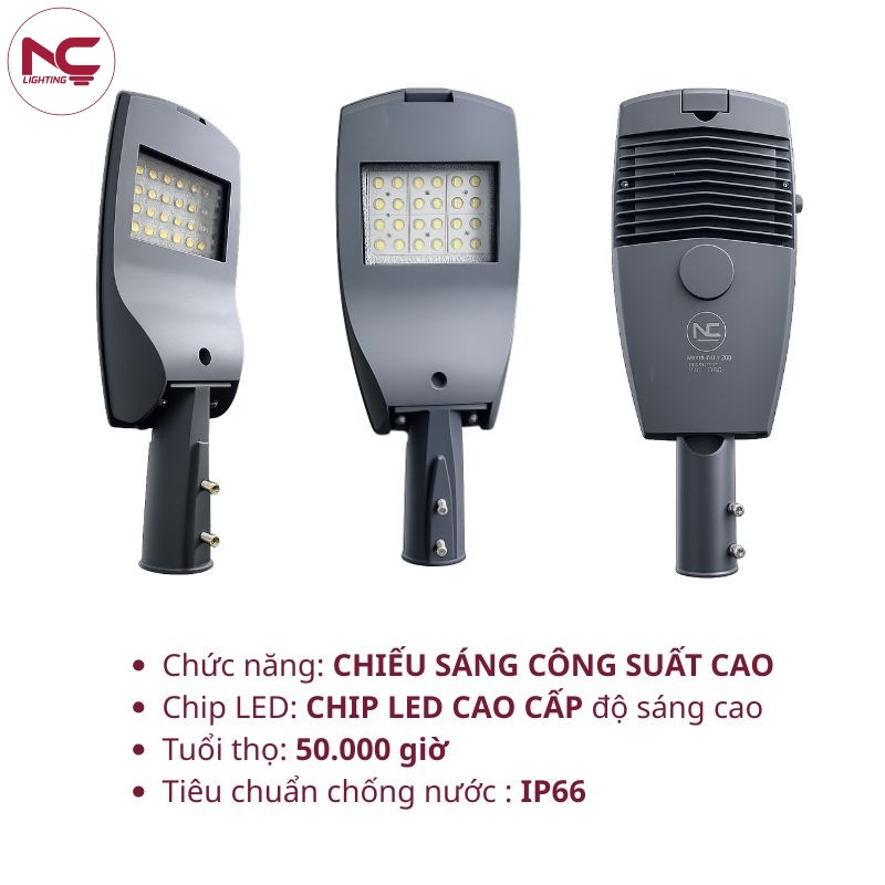 Đèn đường led đáp ứng đầy đủ tiêu chuẩn về IP66, độ bền cao và chip led cao cấp