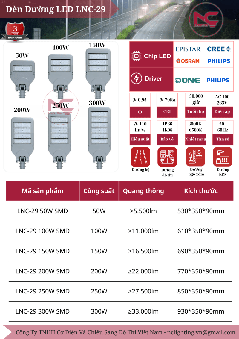 Catalogue đèn đường lnc-29