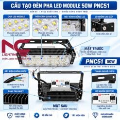 Cấu tạo đèn pha LED 50W PNC51