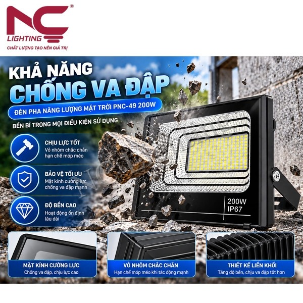 den-pha-nang-luong-mat-troi-pnc-49-chong-va-dap Đèn pha năng lượng mặt trời PNC-49 có khả năng chống va đập