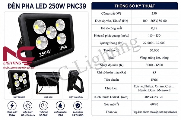 thong-so-ky-thuat-den-pha-led-250w-pnc39 Thông số kỹ thuật đèn pha LED 250W PNC39