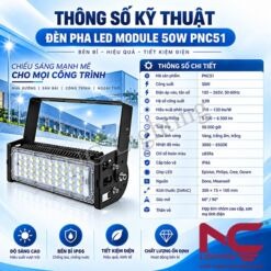 Thông số kỹ thuật đèn pha LED 50W PNC51