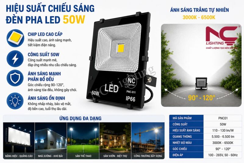 Ứng dụng đèn pha LED PNC01