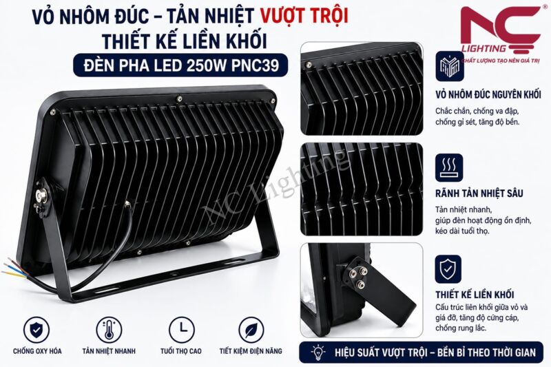 Đặc điểm vỏ đèn pha LED PNC39