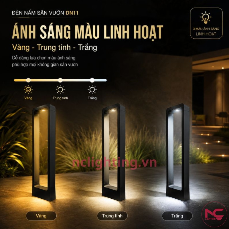 DN11 có 3 màu ánh sáng linh hoạt gồm vàng, trung tính, trắng