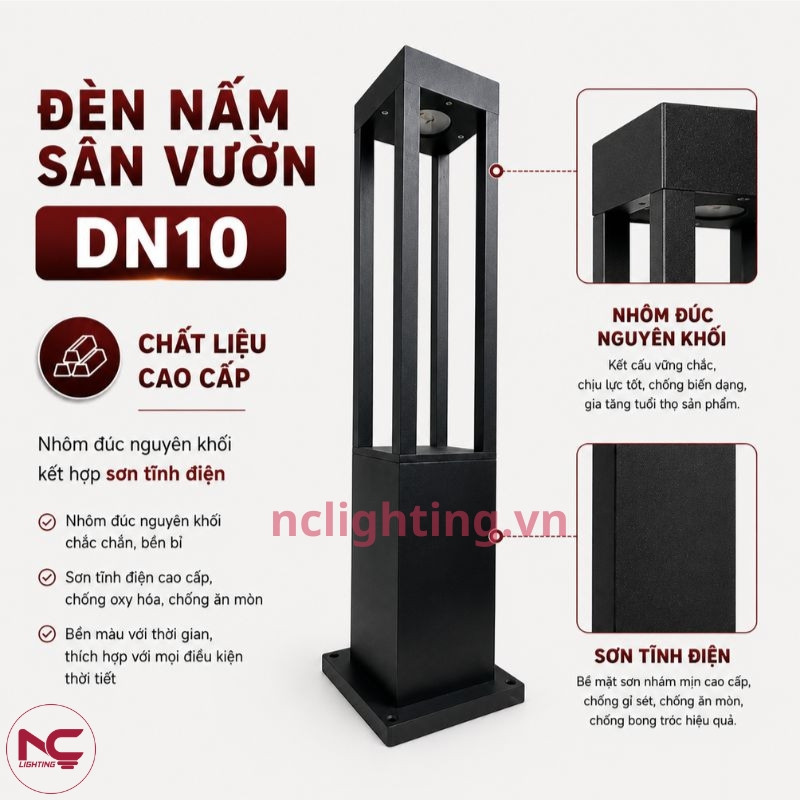 DN10 được làm từ chất liệu nhôm đúc