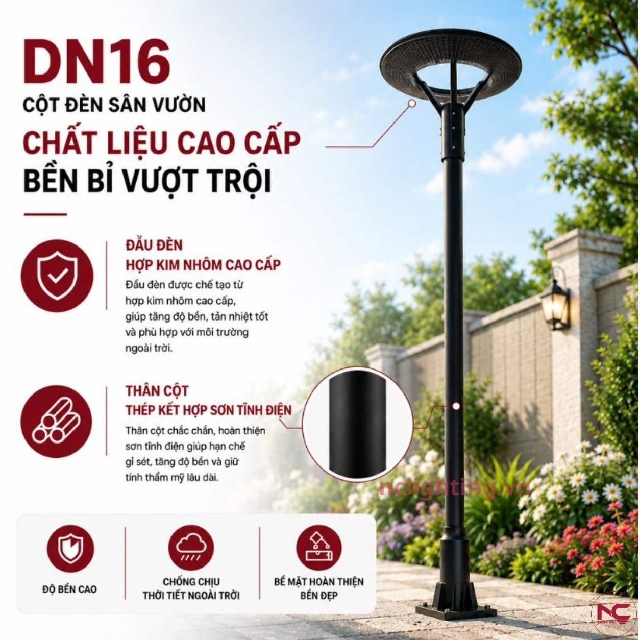 Dn16 được làm từ chất liệu cao cấp, bền bỉ vượt trội