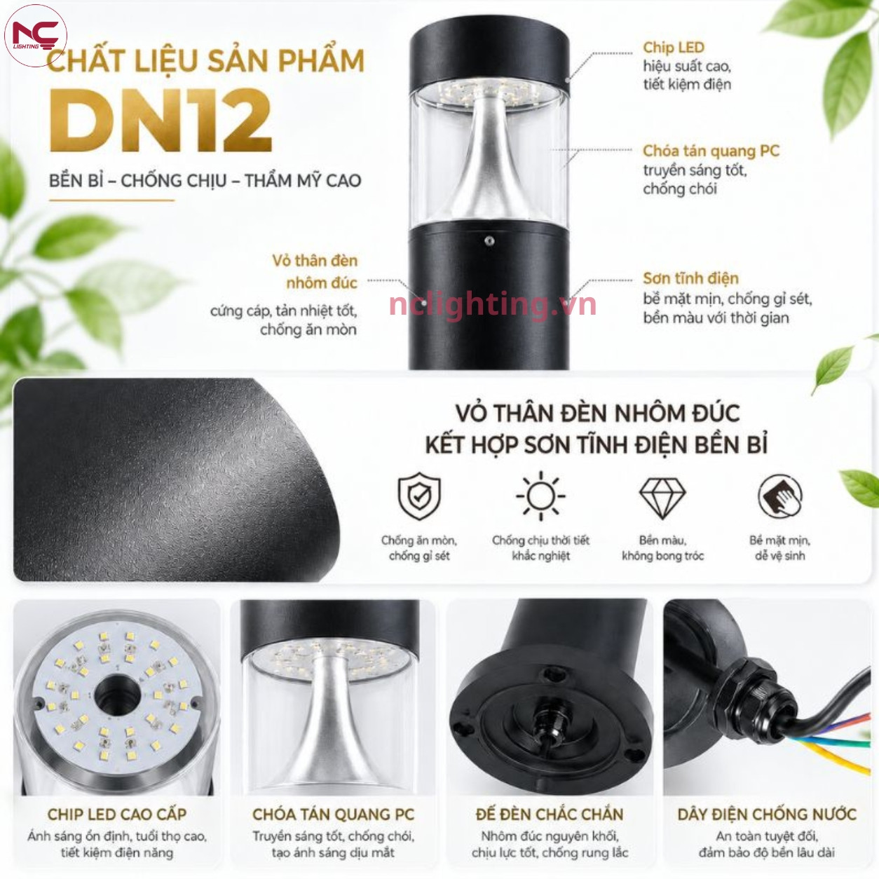 DN12 được làm từ hợp kim nhôm bền chắc