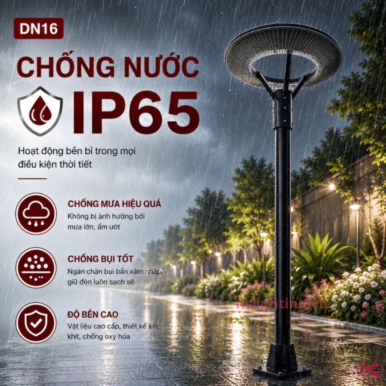 DN16 theo tiêu chuẩn chống nước IP65