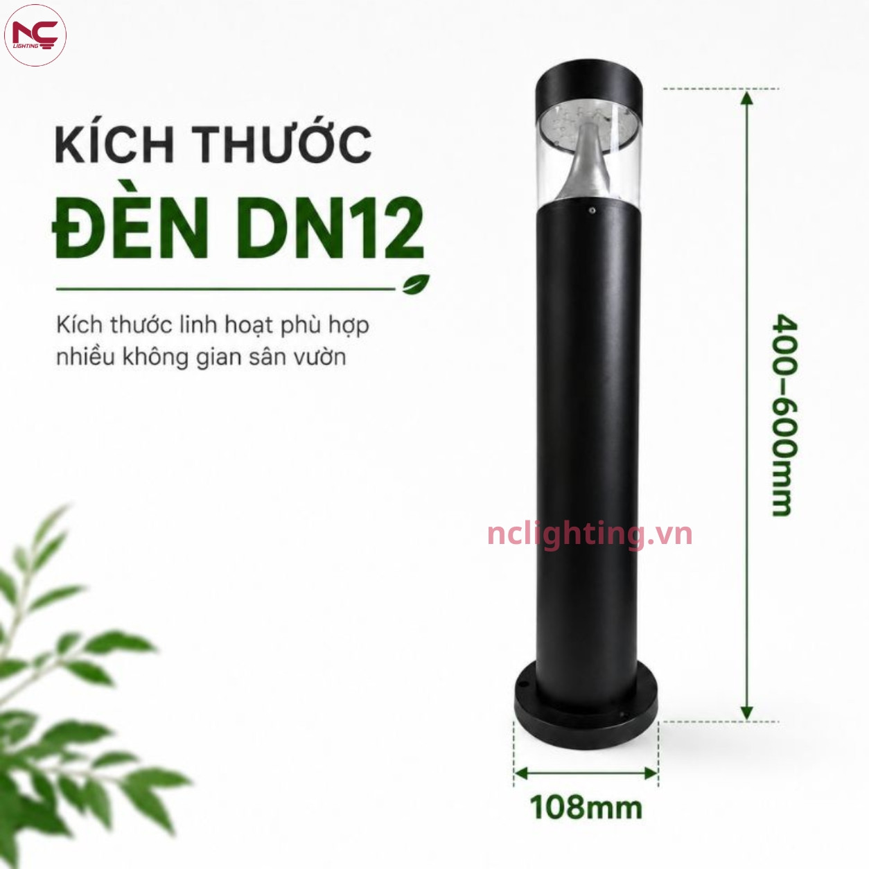 Kích thước của DN12 là 400x600mm và đế rộng 108mm