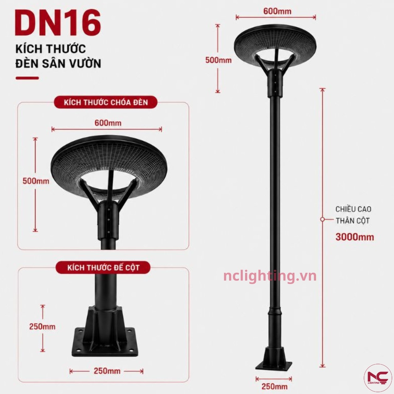 Dn16 có kích thước chuẩn 600mmx500mm phù hợp nhiều không gian