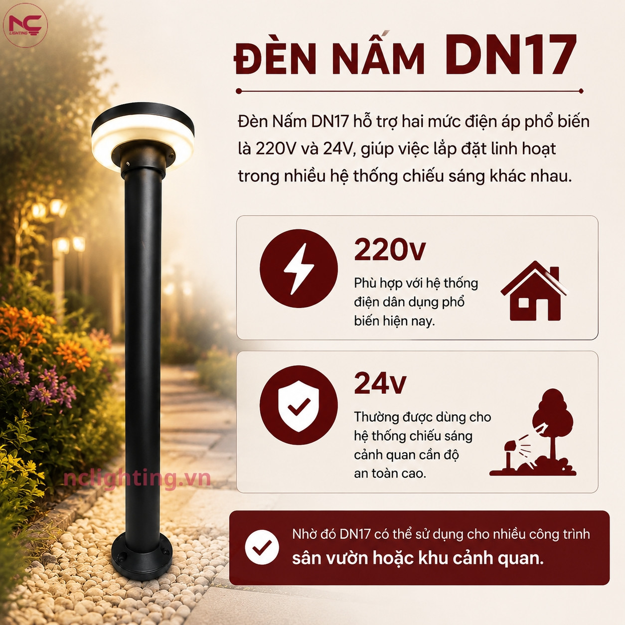 DN17 hỗ trợ 2 mức điện áp