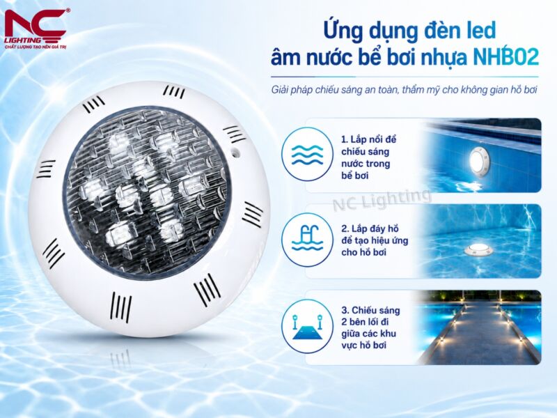 NHB02 lắp tại thành bể bơi