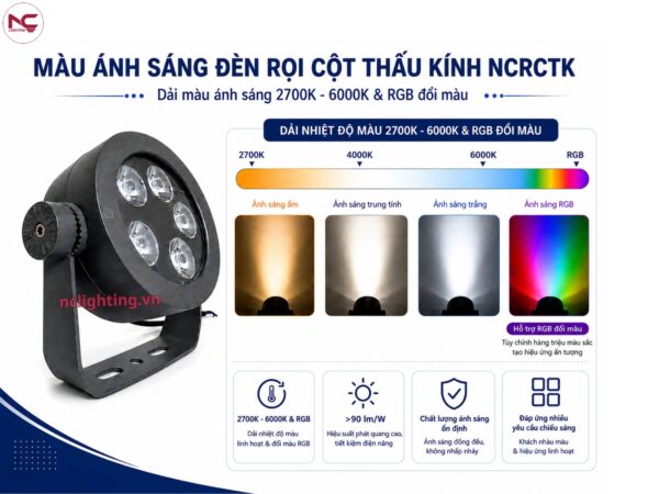 NCRCTK hỗ trợ màu sắc ánh sáng đèn