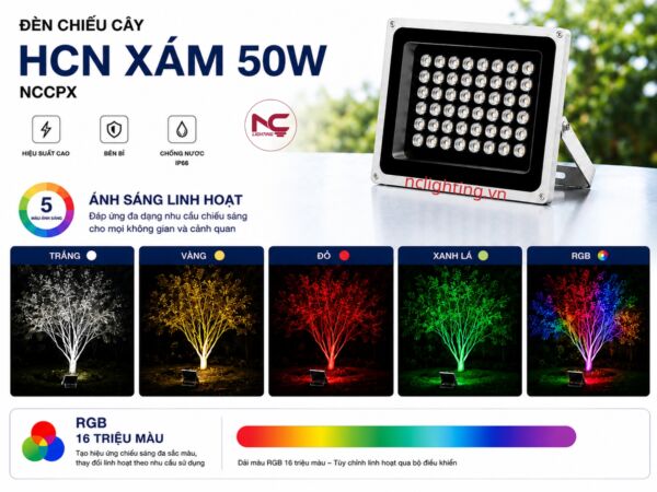 NCCPX linh hoạt ánh sáng đơn sắc và đổi màu