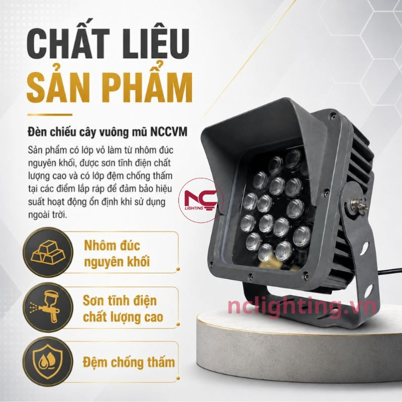 NCCVM được làm từ chất liệu nhôm đúc nguyên khối
