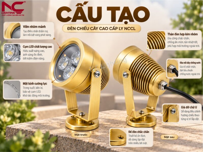 Cấu tạo chi tiết mặt trước và mặt sau của NCCL