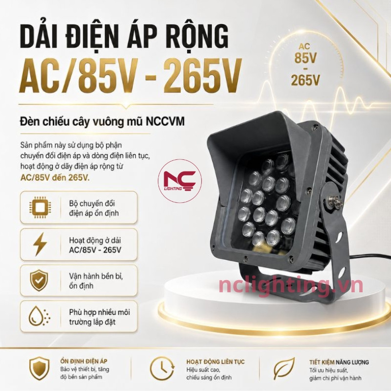 NCCVM có dải điện áp rộng