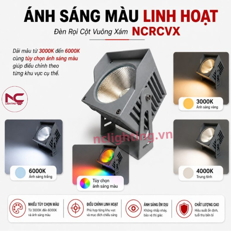 NCRCVX có ánh sáng màu linh hoạt
