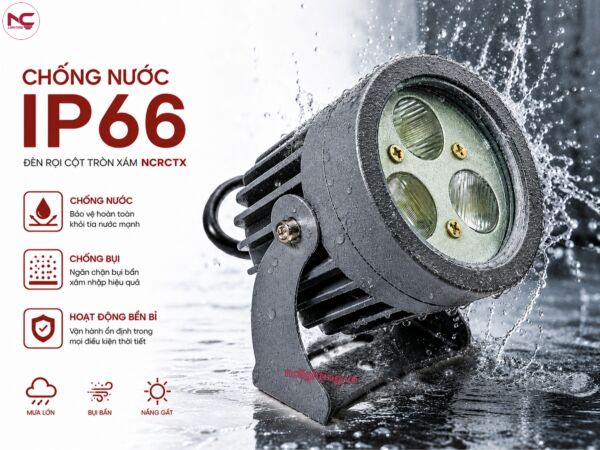 NCRCTX đạt tiêu chuẩn chống nước IP66