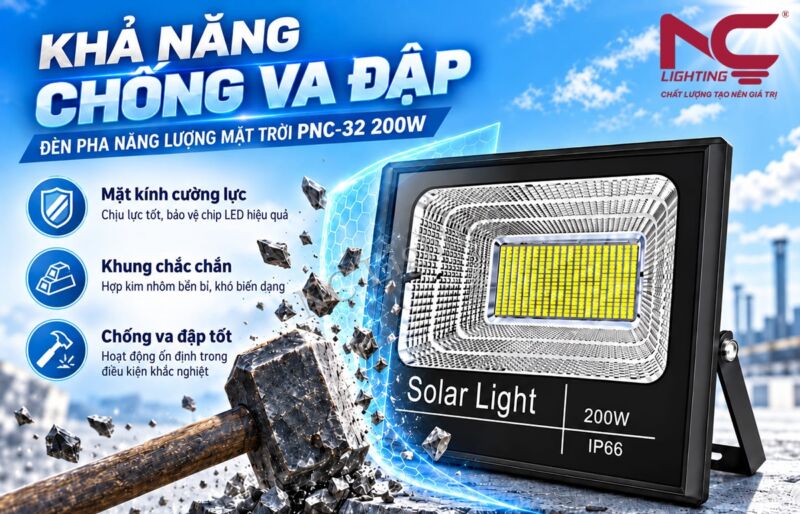 Đặc điểm của đèn pha LED năng lượng mặt trời