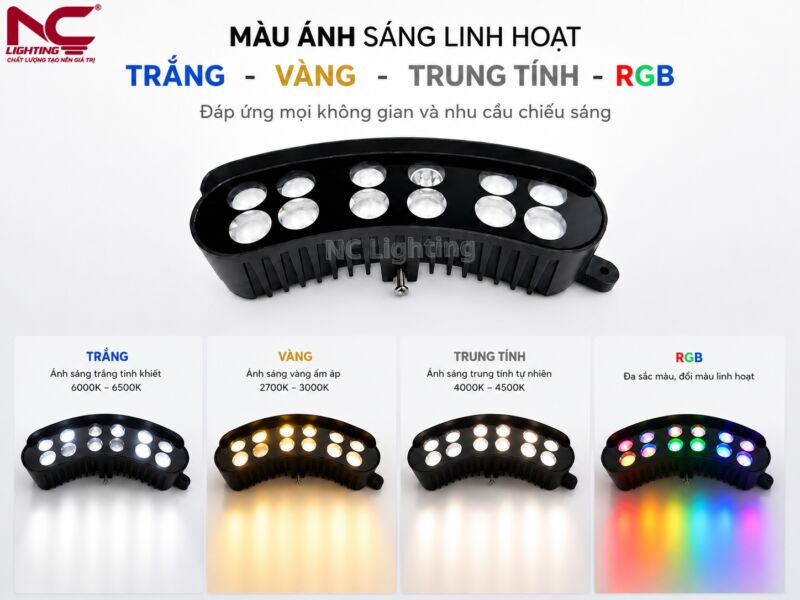 Ánh sánh linh hoạt của NOGC gồm trắng, vàng, trung tính và đổi màu